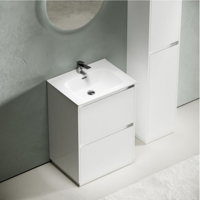 Тумба напольная под раковину SANCOS Libra Floor, белый глянец 590х450х840 мм, LB60FW