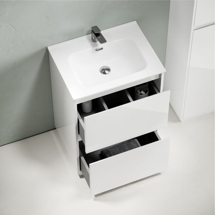 Тумба напольная под раковину SANCOS Libra Floor, белый глянец 590х450х840 мм, LB60FW