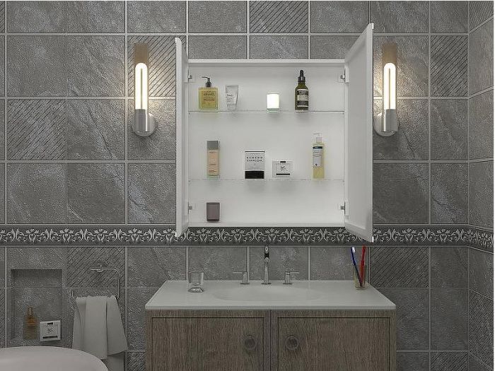 Зеркальный шкаф Континент Emotion LED 80 МВК030 с подсветкой Белый