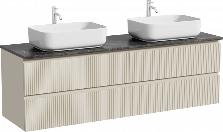 Тумба подвесная SANCOS Snob T Beige Soft 790х445х500, под столешницу 1600 с отверстием под смеситель, цвет Black Sky,SNT80CE