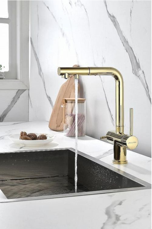 Смеситель для кухни Paulmark Serpentine Se213222-G Золото