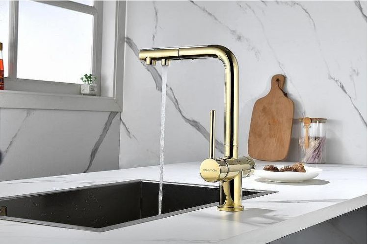 Смеситель для кухни Paulmark Serpentine Se213222-G Золото