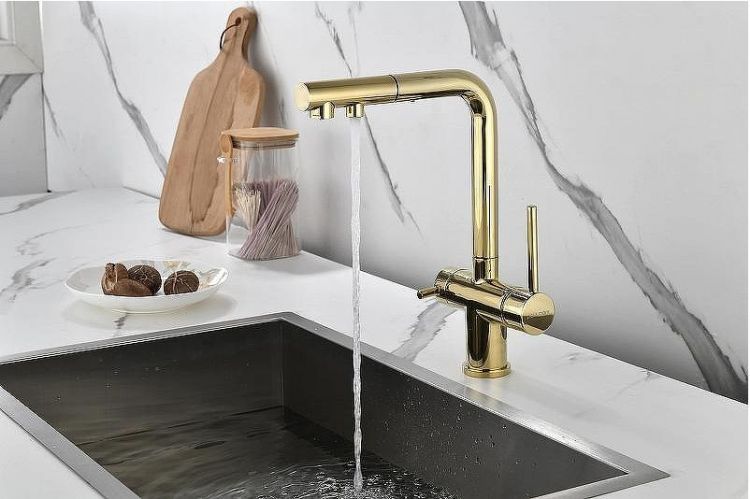 Смеситель для кухни Paulmark Serpentine Se213222-G Золото