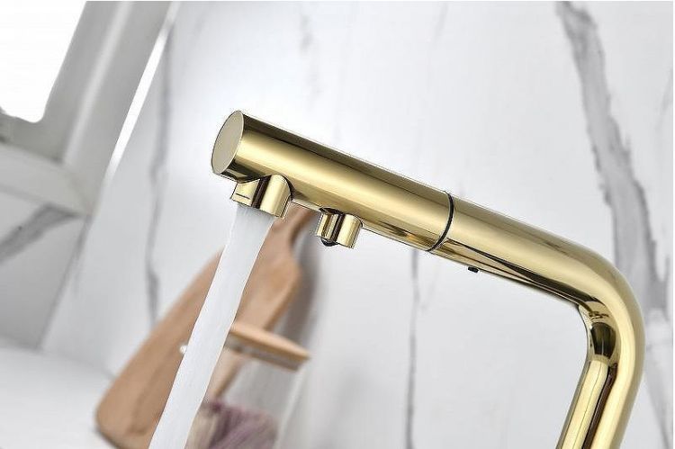 Смеситель для кухни Paulmark Serpentine Se213222-G Золото