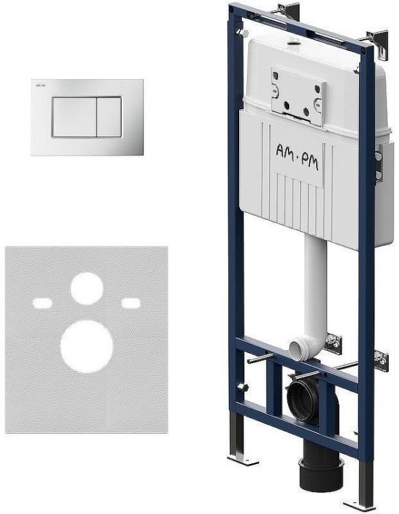 Инсталляция AM.PM MasterFit I012710.0231 для унитаза с клавишей смыва Хром матовый