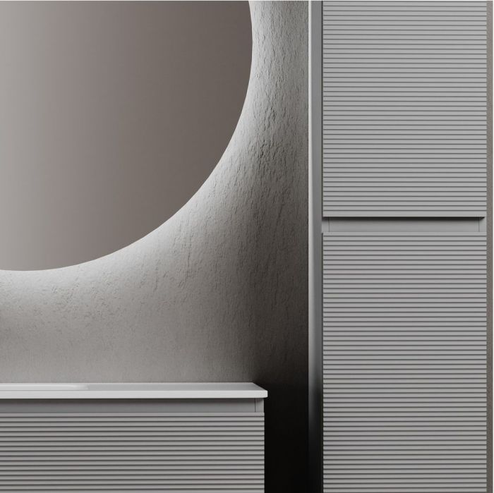 Тумба подвесная SANCOS под раковину левая Folk, Ergraut soft 995х445х500, FL100LES