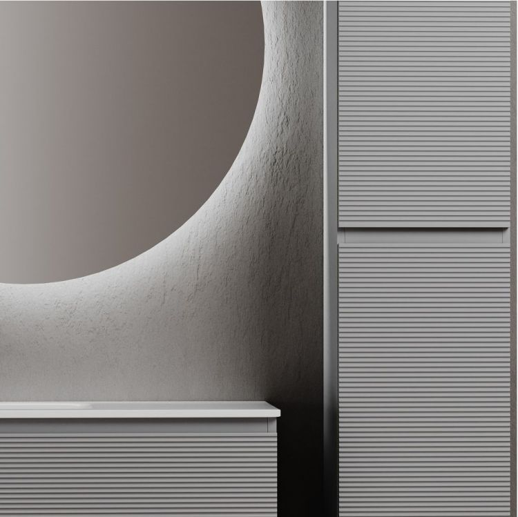 Тумба подвесная SANCOS под раковину левая Folk, Ergraut soft 995х445х500, FL100LES