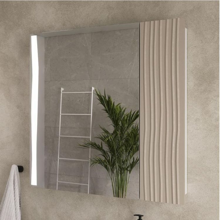 Зеркальный шкаф Volna Lotty 80 szLOTTY80-13 с подсветкой цвет Латте Белый