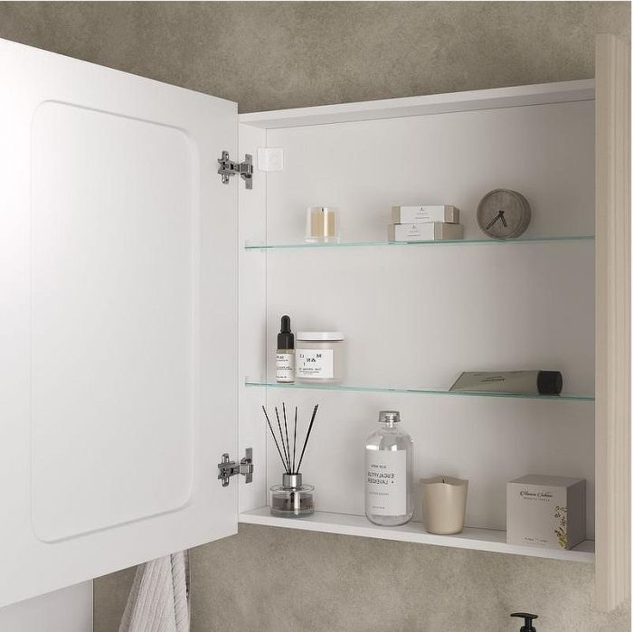 Зеркальный шкаф Volna Lotty 80 szLOTTY80-13 с подсветкой цвет Латте Белый