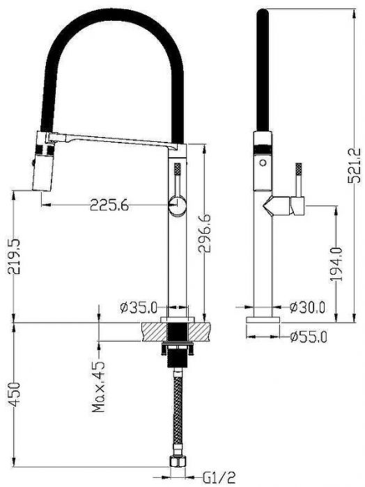 Смеситель для кухни Boheme Uno 114-NB Никель