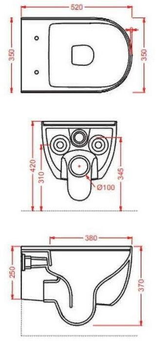 Унитаз Artceram The One THV001 14 00 подвесной Rosso corallo без сиденья
