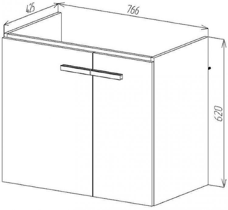 Тумба под раковину VIANT Мюнхен 80 VMUN80COBEL-T2STP подвесная Белая матовая