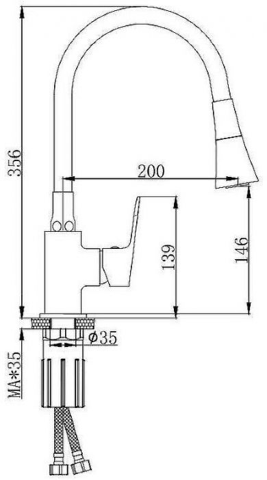 Смеситель для кухни Splenka S41.43 Хром Черный