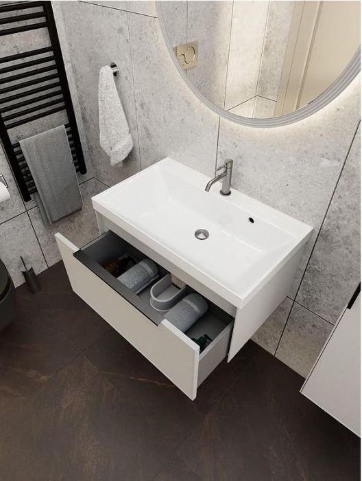 Тумба под раковину La Fenice Simpla 60 FNC-01-SIM-C-60 подвесная Бежевая матовая