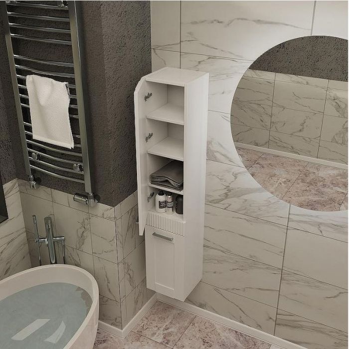 Шкаф пенал SanVit Турин 32 pturin подвесной Белый глянцевый