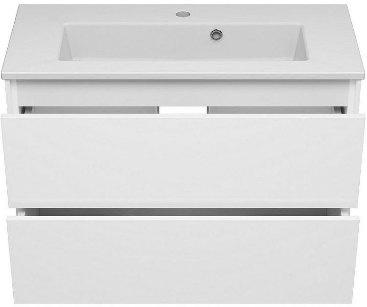 Тумба с раковиной Brevita Toy 80 УТ000025661 подвесная Белая глянцевая