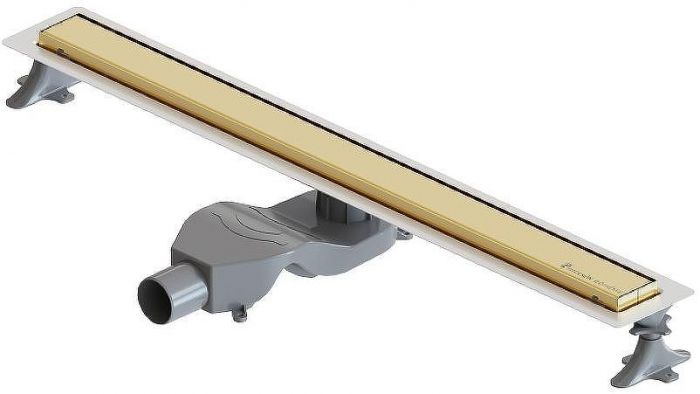 Душевой лоток Boheme Premium Linear 80 982-80-G с решеткой Золото