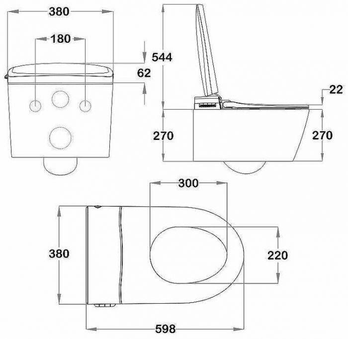 Унитаз биде Swedbe Smart 0505 подвесной c сиденьем Микролифт