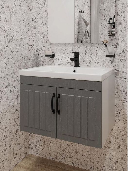 Тумба с раковиной DIWO Сочи 60 подвесная цвет Антрацит