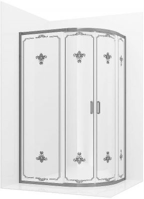 Душевой уголок Ambassador Royal 120x80 18015101 профиль Хром стекло белое с рисунком
