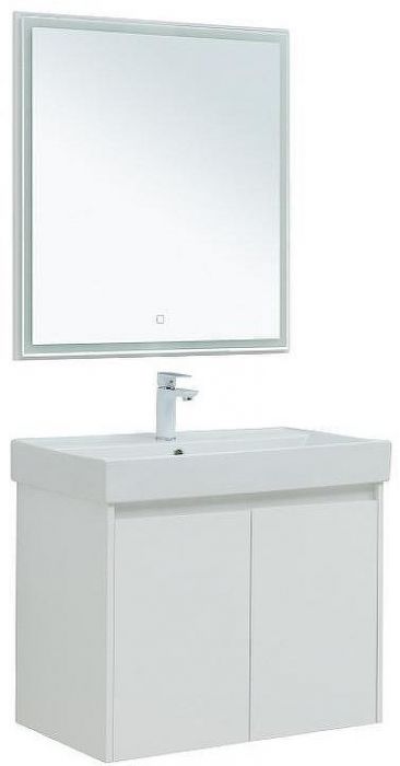 Комплект мебели для ванной Aquanet Nova Lite 75 302535 подвесной Белый глянец