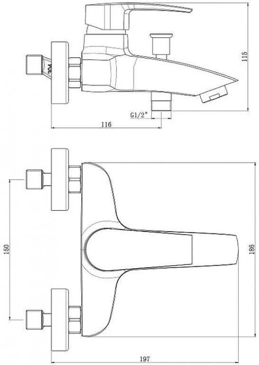Смеситель для ванны Royce Pro RCM-120503WH Белый матовый Смеситель для ванны Royce Pro RCM-120503WH Белый матовый