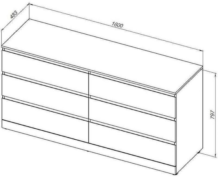 Комод Aquanet Сканди 160 302547 Дуб эдгрейн