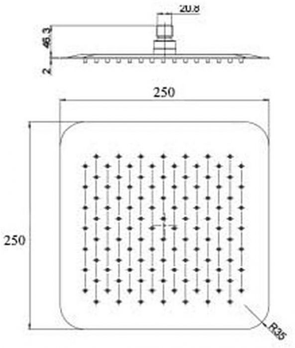 Верхний душ Paini 50CR759UPQ25E Хром