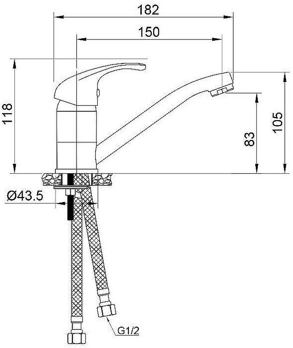 Смеситель для раковины WesnaArt Listok LIS01-220 Хром