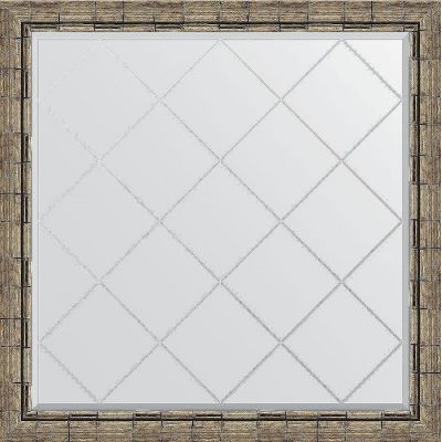 Зеркало Evoform Exclusive-G 103х103 BY 4437 с гравировкой в багетной раме - Серебряный бамбук 73