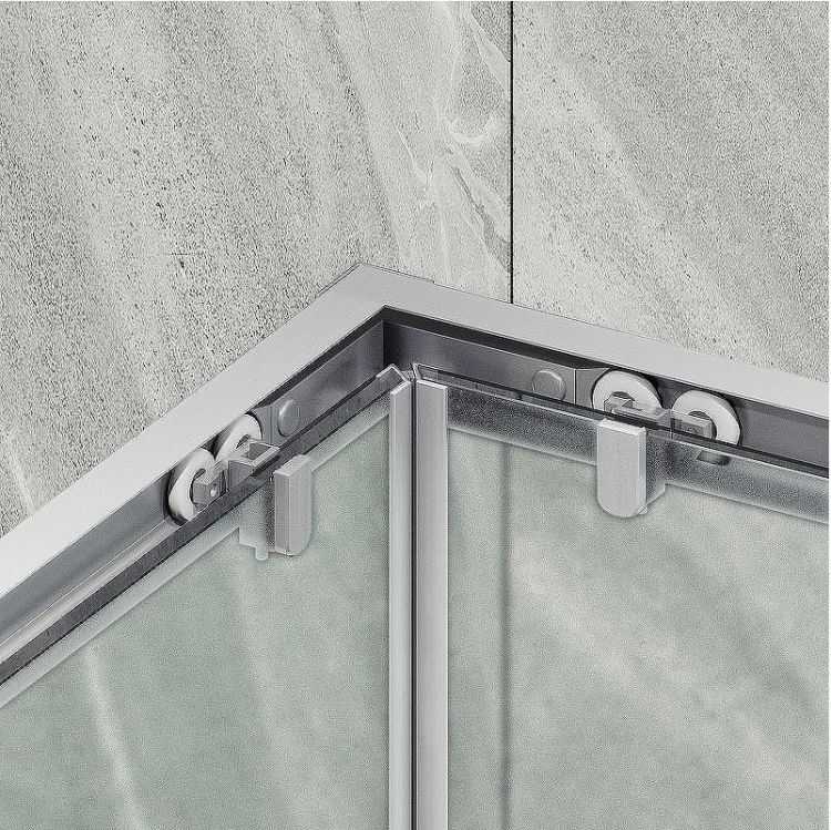 Душевой уголок Maybah Glass MGY-1327-5 900x900x1950 раздвижной профиль Хром матовый стекло сатиновое