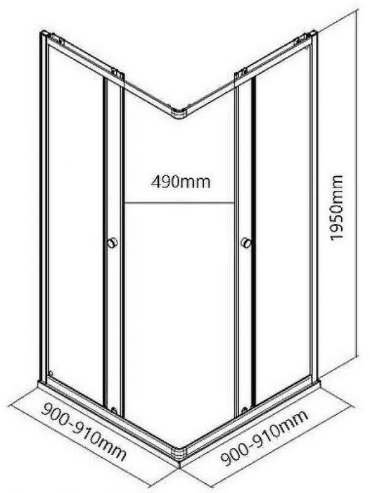 Душевой уголок Maybah Glass MGY-1327-5 900x900x1950 раздвижной профиль Хром матовый стекло сатиновое