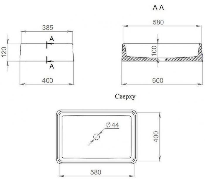 Раковина-чаша Salini Gloria 07 60 1102207M Белая матовая
