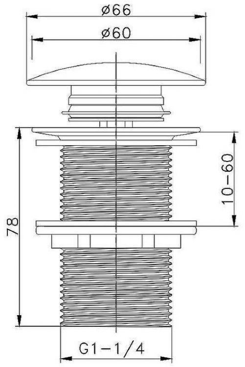Донный клапан Raglo R600.02.06 click-clack Черный матовый