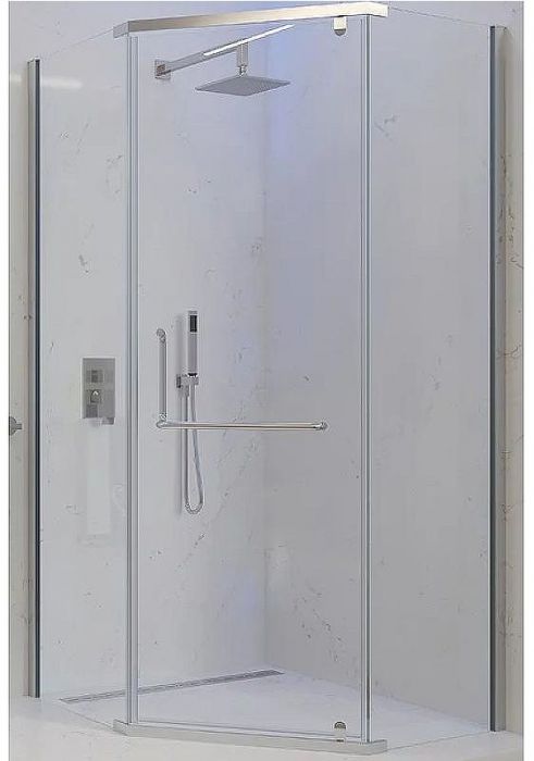 Душевой уголок Veconi Rovigo RV-36 90x90 RV36-90-01-C5 профиль Хром стекло прозрачное