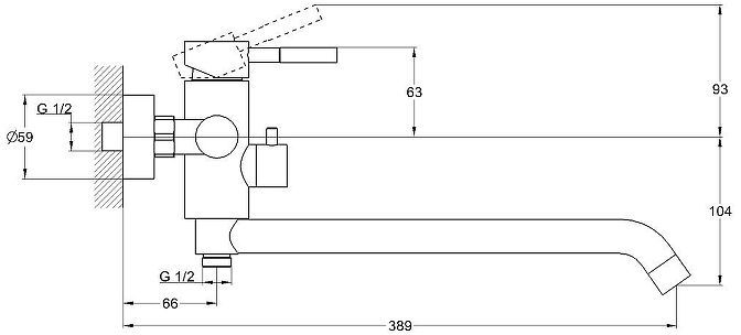 Смеситель для ванны G-Lauf ZAP ZAP7-A090 универсальный цвет Нержавеющая сталь