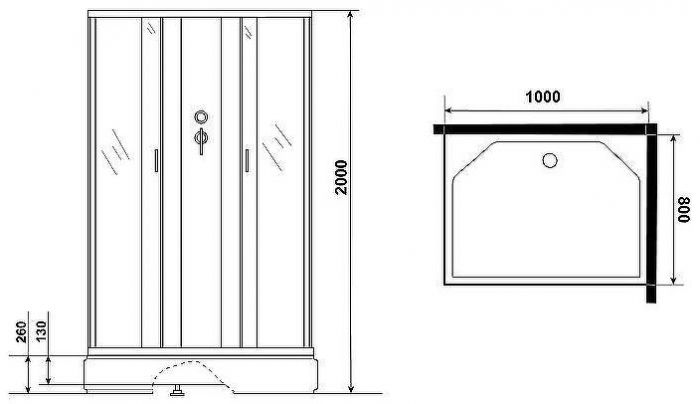 Душевая кабина Niagara Classic 100х80 NG-33084-14QBKG с гидромассажем