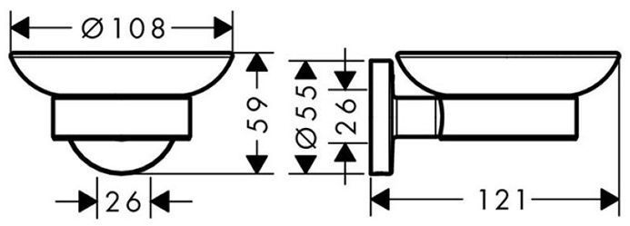 Hansgrohe Logis Universal Мыльница подвесная, цвет: хром/белый