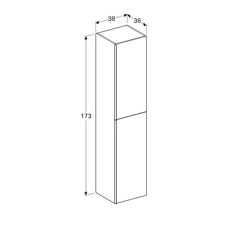 Пенал для ванной Geberit Acanto, 38x36, лавовый [500.619.JK.2]