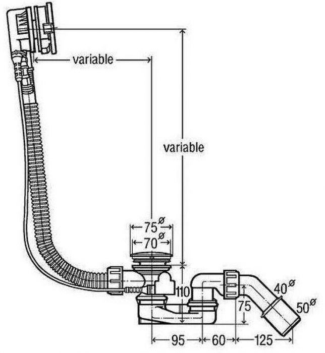 Слив-перелив Grocenberg GB240MG полуавтомат Золото матовое