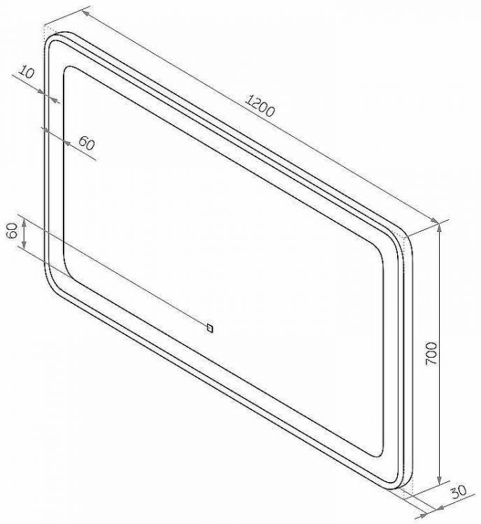 Зеркало Континент Velvette 1200x700 ЗЛП467 с подсветкой с сенсорным выключателем