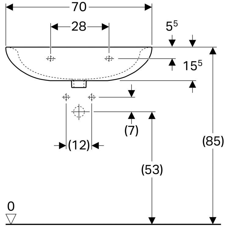 Раковина Geberit Renova Nr.1, 223070000
