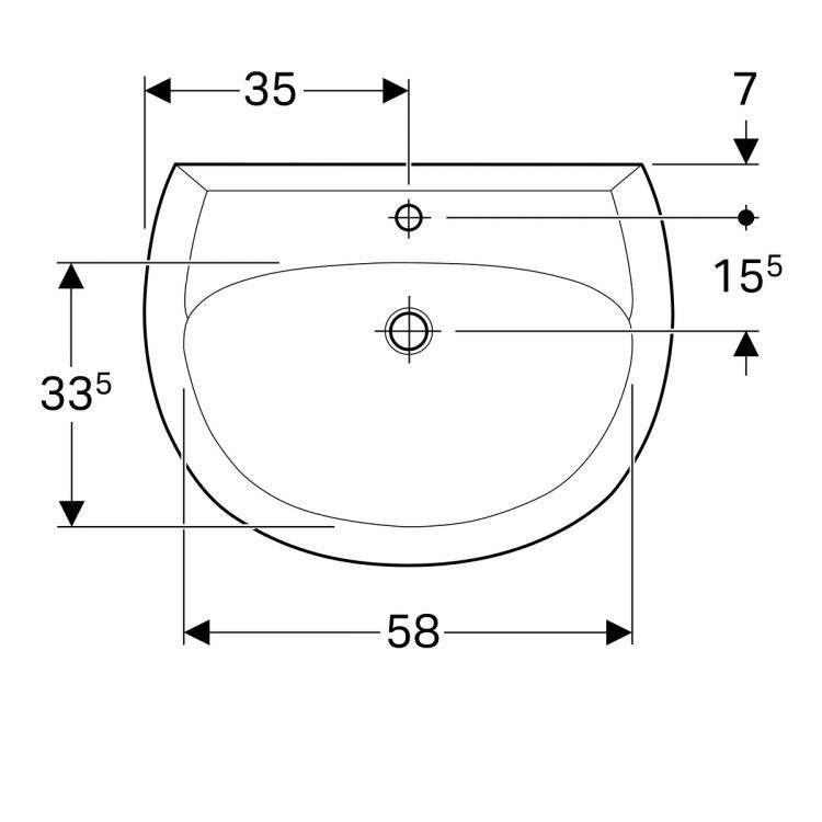 Раковина Geberit Renova Nr.1, 223070000