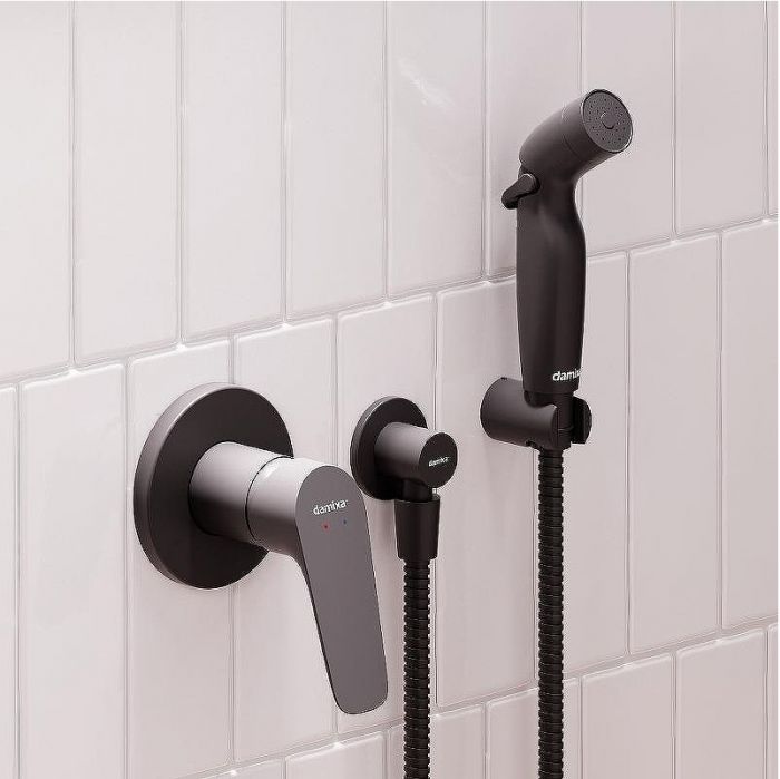 Гигиенический душ со смесителем Damixa Jupiter 777510300 Черный матовый