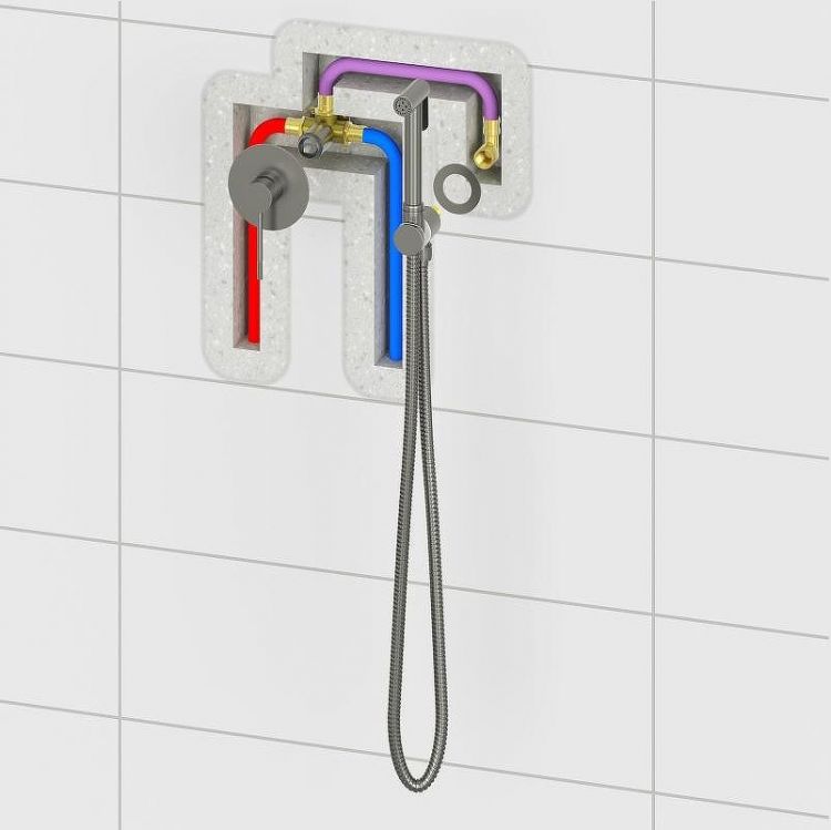 Гигиенический душ со смесителем Timo Saona 2389/19SM цвет Розовое золото