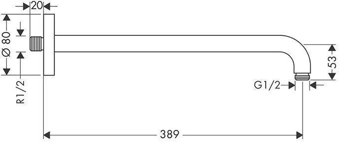 Hansgrohe Держатель для верхнего душа 389 мм, цвет: черный матовый
