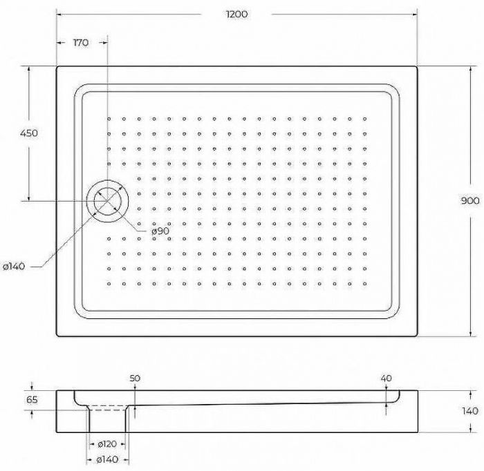 Акриловый поддон для душа BelBagno Tray 120x90 TRAY-BB-AH-120/90-15-W Белый
