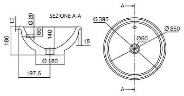 Раковина Scarabeo Lavabi D Arredo 40 8021 Белая