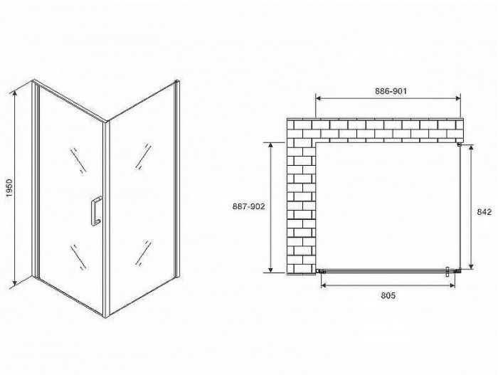 Душевой уголок Abber Sonnenstrand 90х90 AG04090M-S90M профиль Хром стекло матовое