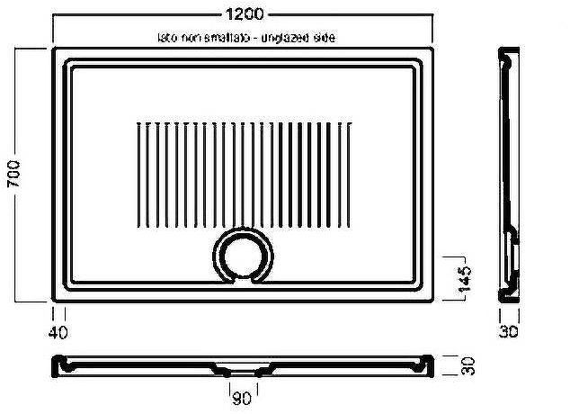 Керамический поддон для душа Hatria Lif H3 120x70 Y1ZZ01 Белый